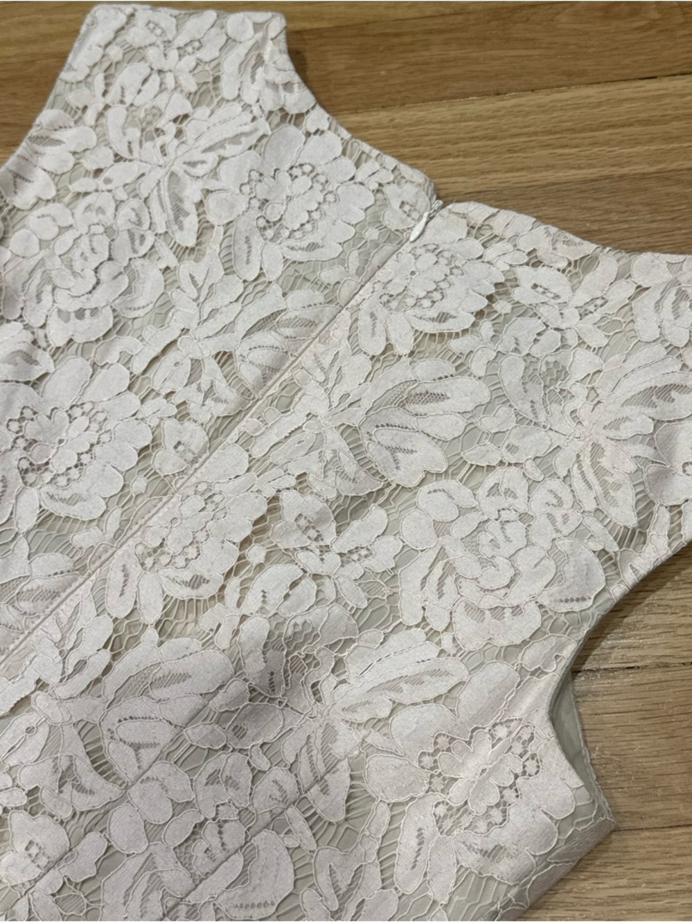 Vince Camuto Floral Lace fit and flare Mini Dress in Light Pink and Cream - Picture 8 of 9